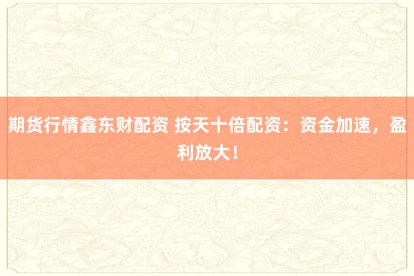期货行情鑫东财配资 按天十倍配资：资金加速，盈利放大！