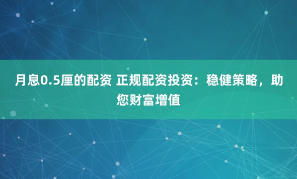 月息0.5厘的配资 正规配资投资：稳健策略，助您财富增值